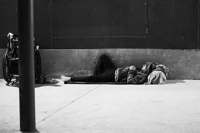 A homeless gentleman in downtown San Antonio.